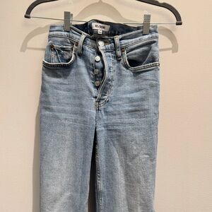 RE/DONE Women's Drisk Blue with Rips Jeans Size 25